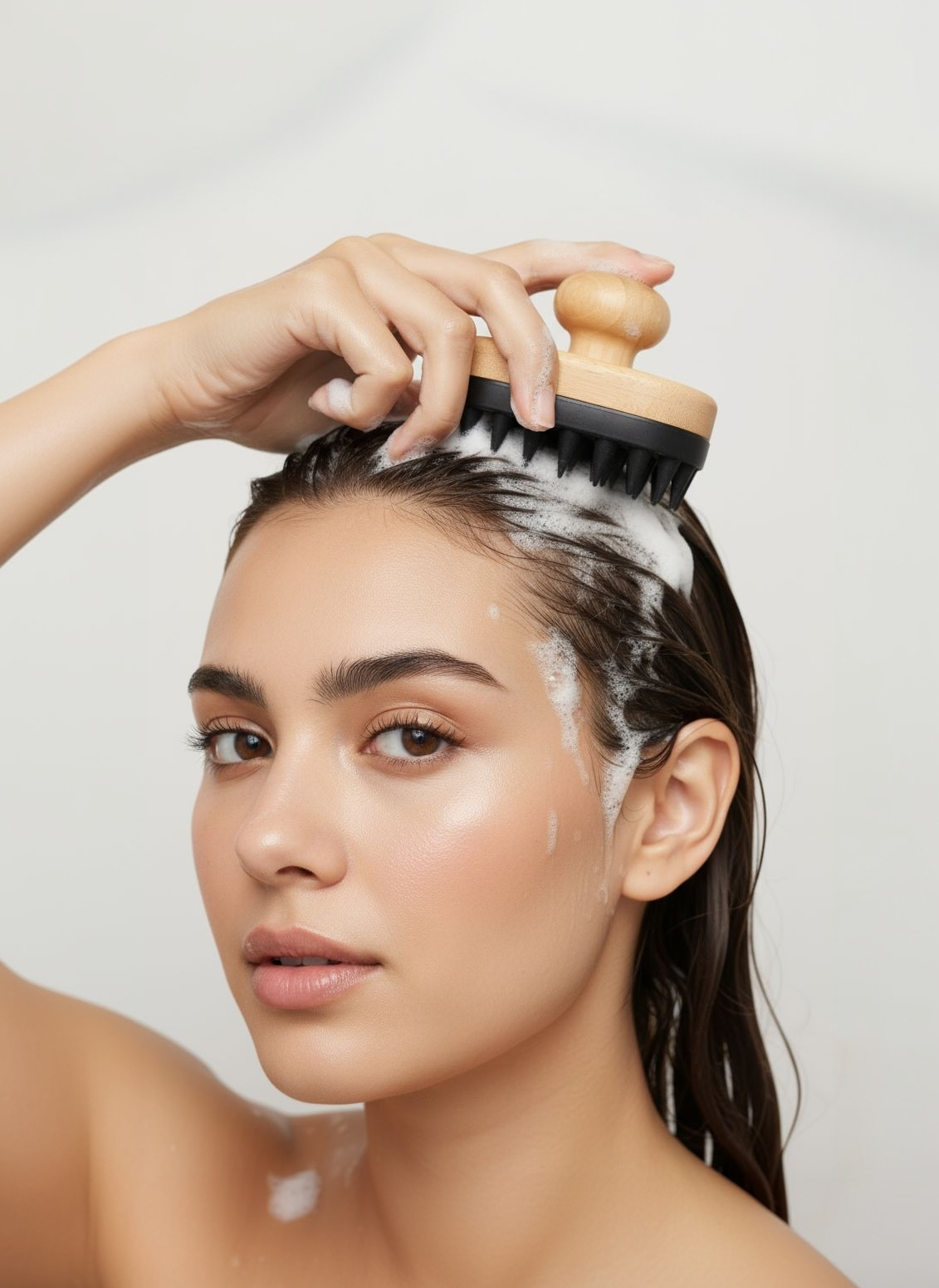 BAMBOO SILICONE SCALP MASSAGER | 100% Plastic Free - Image 3